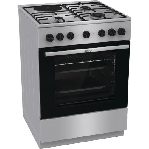 COOKER GAS  GK6Β42XD (ΗΛ. ΦΟΥΡΝ & ΜΙΚΤΕΣ ΕΣΤΙΕΣ 3+1) INOX  71Lt (ΑΕΡΑΣ / GRILL / ΥΔΡΟΛΥΣΗ) 4ΕΤΗ ΕΓΓΥΗΣΗ
